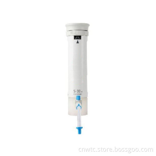 Adjustable Liquid Dispenser with Laboratory Bottle Top Screwcap Fitting for 2-10ml Volume